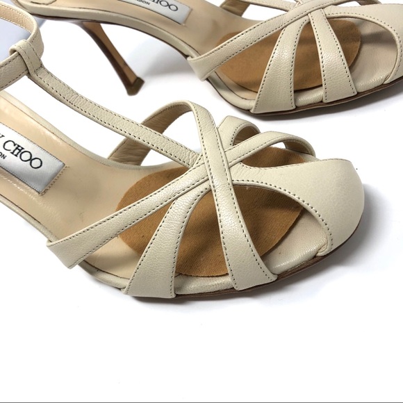 Jimmy Choo London Cream Leather Mary Jane Heel - Picture 12 of 16